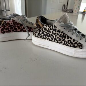 P448 Leopard Print Sneakers - pony hair